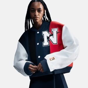 Yoon Ahn Nike Women by YOON Women's Oversized Varsity Jacket.